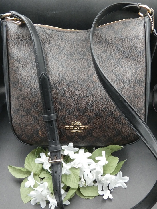 Coach Handbags - Coach Ellie File Bag in Walnut and Black